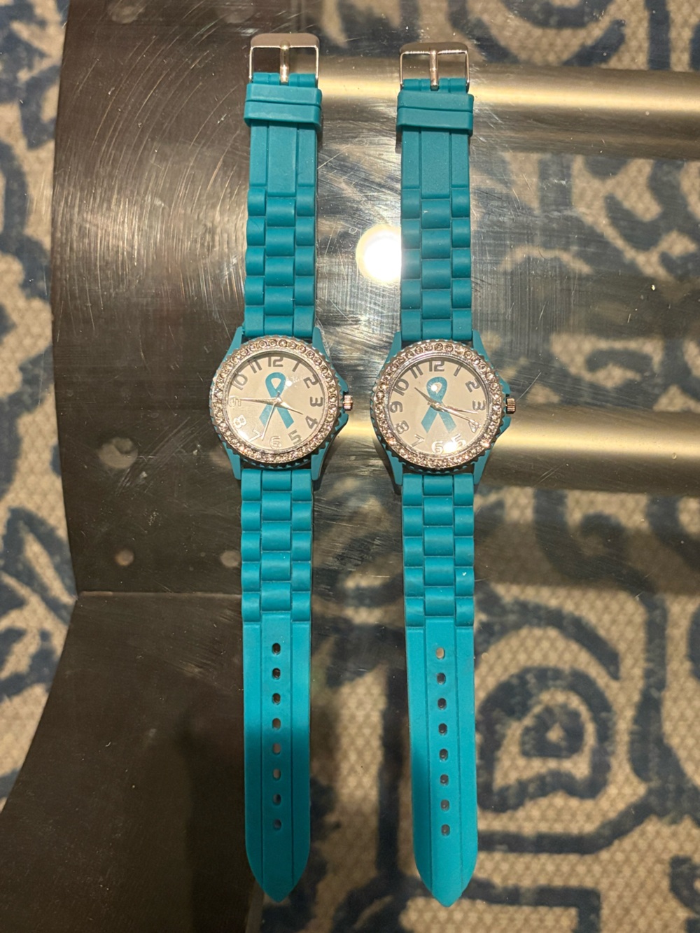 Blue rhinestone watch lot